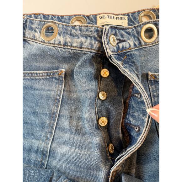 NWT Free People Moxie Low Slung Pull On Barrel Jeans 31 Streetwear Y2K NO STRING - Picture 9 of 16